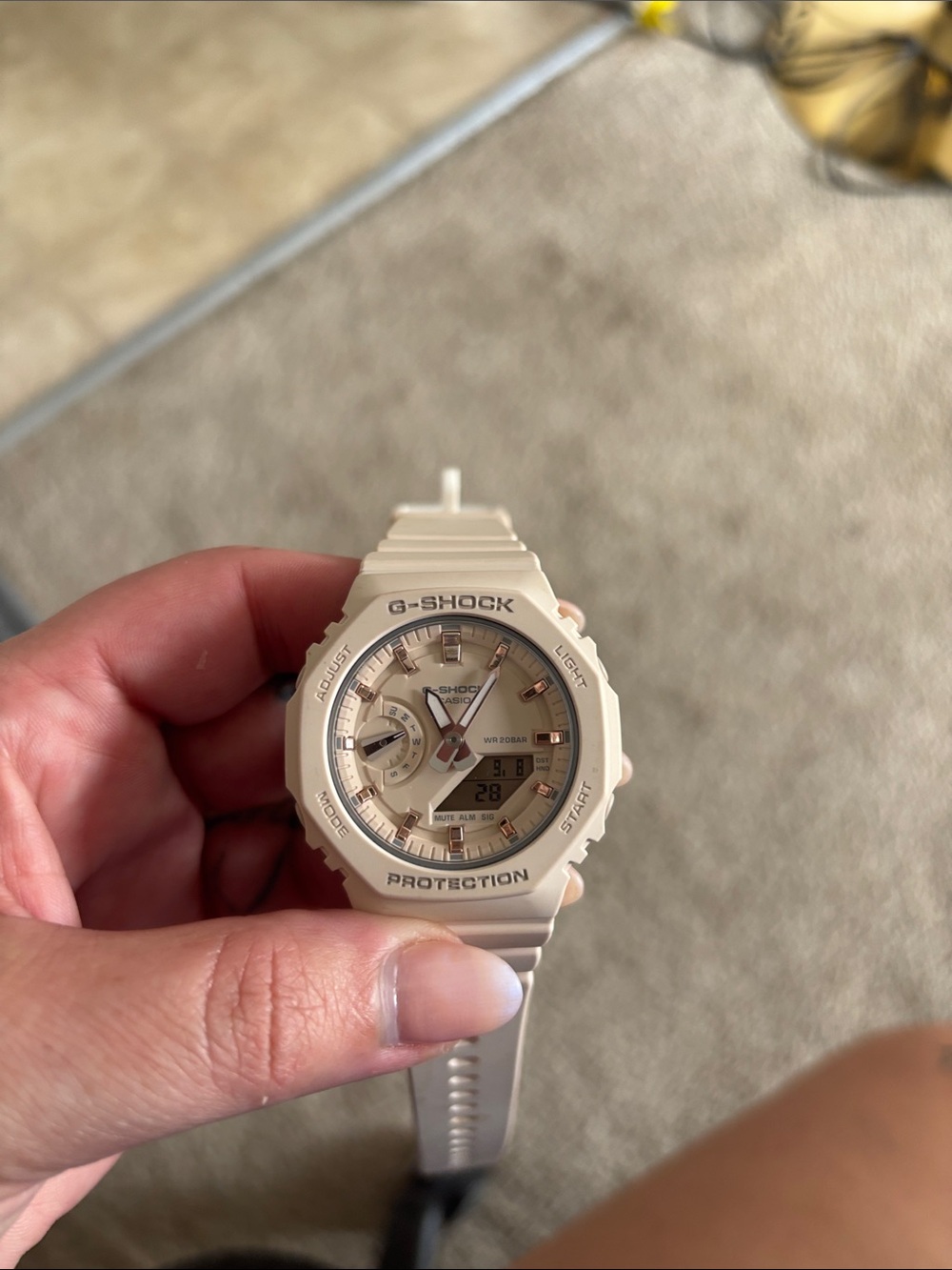 G-Shock Women's Beige Resin Analog-Digital Watch